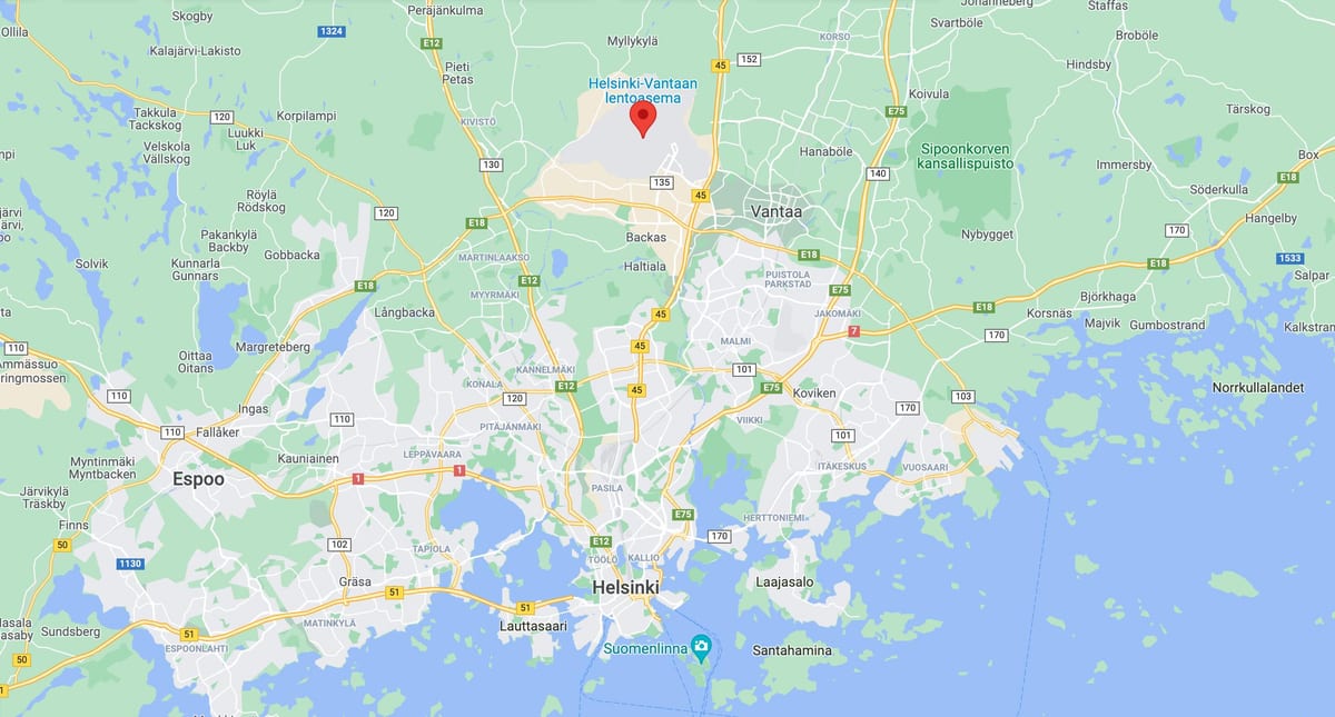Plan des aéroports de Helsinki