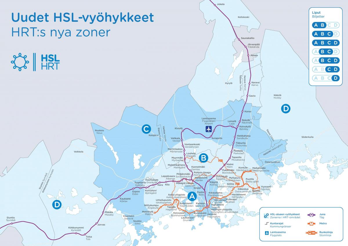 Plan des zones de Helsinki